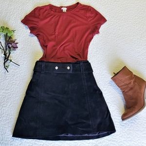 Zara Black Suede Mini Skirt
